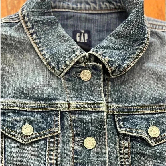 Gap true Vintage 2003 Denim Jean Jacket Long Sleeves Button Up Hong Kong-S - Picture 7 of 7